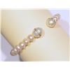 Image 3 : FRESHWATER PEARL BRACELET W/ CUBIC CRYSTALS