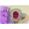 Image 2 : STERLING SILVER RUBY & DIAMOND RING