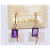 Image 1 : 10KT GOLD AMETHYST & DIAMOND EARRINGS