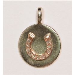 STERLING SILVER & 14KT ROSE GOLD DIAMOND PENDANT