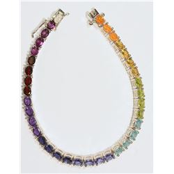 STERLING SILVER MULTI-COLOURED GEMSTONES (6.70CT)