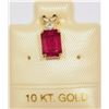 Image 1 : 10KT GOLD RUBY (1.45CT) & DIAMOND PENDANT