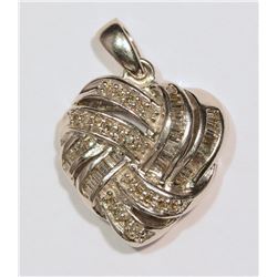 STERLING SILVER DIAMOND (0.38CT) HEART PENDANT