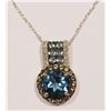 Image 1 : 10KT WHITE GOLD BLUE TOPAZ, SMOKEY QUARTZ &