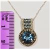 Image 2 : 10KT WHITE GOLD BLUE TOPAZ, SMOKEY QUARTZ &