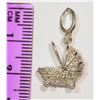Image 2 : STERLING SILVER DIAMOND (0.30CT) BABY CARRIAGE