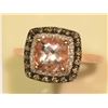 Image 1 : 10KT ROSE GOLD MORGANITE, 20 SIDE BROWN DIAMONDS