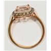 Image 3 : 10KT ROSE GOLD MORGANITE, 20 SIDE BROWN DIAMONDS