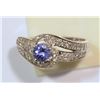 Image 1 : 10KT WHITE GOLD TANZANITE & DIAMOND (0.58CT) RING