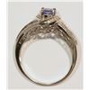 Image 3 : 10KT WHITE GOLD TANZANITE & DIAMOND (0.58CT) RING