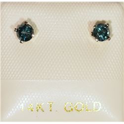 14KT WHITE GOLD BLUE DIAMOND (0.26CT) EARRINGS