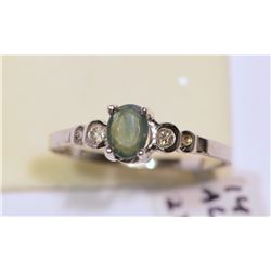 14KT WHITE GOLD ALEXANDRITE (0.40CT)& DIAMOND RING