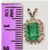 Image 2 : 14KT WHITE GOLD EMERALD (0.75CT) & DIAMOND(0.15CT)