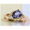 Image 2 : 14KT GOLD TANZANITE & DIAMOND RING