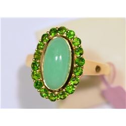 STERLING SILVER GOLD PLATED DIOPSIDE &