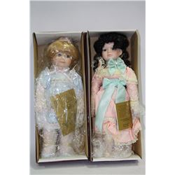 PAIR OF COLLECTOR'S PORCELAIN DOLLS