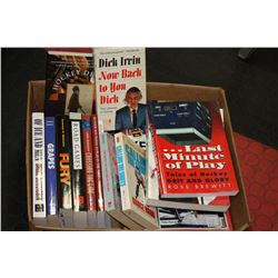BOX OF HOCKEY-THEMED BOOKS