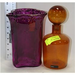 SHOWHOME "HOME ESSENTIALS" GLASS AMBER DECANTER