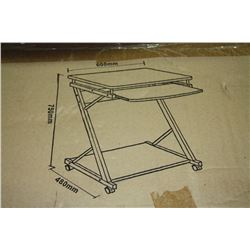 NEW COMPUTER DESK WITH KEYBOARD TRAY ON WHEELS