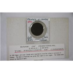 BANK OF MONTREAL 1842-1845 THE PROVINCE OF CANADA