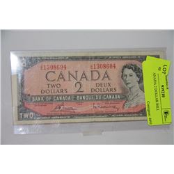 1954 CANADA 2 DOLLAR BILL