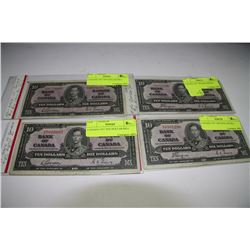 CANADA 1937 10 DOLLAR BANKNOTE X4