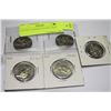 Image 1 : LOT OF 5 CANADA 50 CENT PIECES