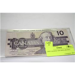 1989 CANADA TEN DOLLAR BILL