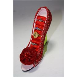 HIGH HEEL SHOE JEWELLERY STAND WITH 4 RINGS