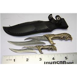 MINI FANTASY DAGGER EAGLE HEAD SET WITH SHEATH