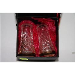 LEAD CRYSTAL SALT & PEPPER SET IN CASE
