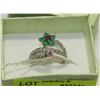 Image 1 : .925 SILVER RUBY, EMERALD & CZ RING - SIZE 7
