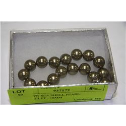 BROWN SEA SHELL PEARL BRACELET - 10MM