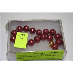 RED SEA SHELL PEARL BRACELET - 10MM