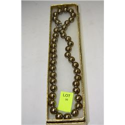 BROWN SEA SHELL PEARL NECKLACE - 10MM