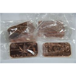 1 OZ .999 FINE COPPER CAPOWNS BARS X6