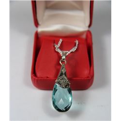 26CT FLAWLESS AQUAMARINE 925 SOLID STERLING