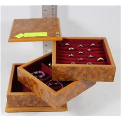 3 TIER SLIDE OUT JEWELLERY BOX WITH CONTENTS