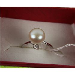 .925 SILVER FRESH WATER PEARL RING - SIZE 4