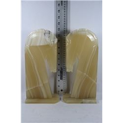 2 HORSE HEAD SCULPTURES / BOOK ENDS