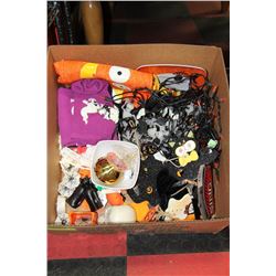 HALLOWEEN BOX WITH SKELETON & ORANGE LIGHTS,