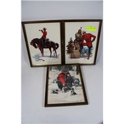 3 ROYAL MOUNTED CANADIAN POLICE PICTURES