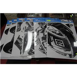 6 PACK OF RACING CAR WALL DECORS