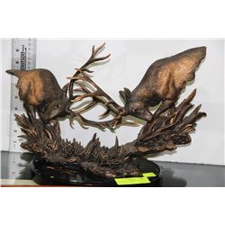 RESIN ELK SCULPTURE "THUNDER ON THE MOUNTAIN"