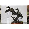 Image 1 : BRONZE MALLARD DUCK SCULPTURE "TAKING FLIGHT"