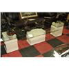 Image 1 : 3 PIECE STONE AND GLASS COFFEE TABLE SET