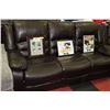 Image 3 : BROWN LEATHERETTE RECLINING SOFA AND LOVESEAT