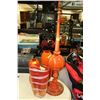 Image 1 : 3 VARIOUS SHOWHOME ORANGE VASES AND ONE ORNAMENT