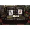 Image 1 : NEW CHOCOLATE BROWN LEATHER RECLINING LOVE SEAT