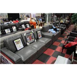 NEW GREY LEATHERETTE SOFA AND LOVE SEAT